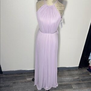 David's Bridal Light Purple Halter Maxi Dress